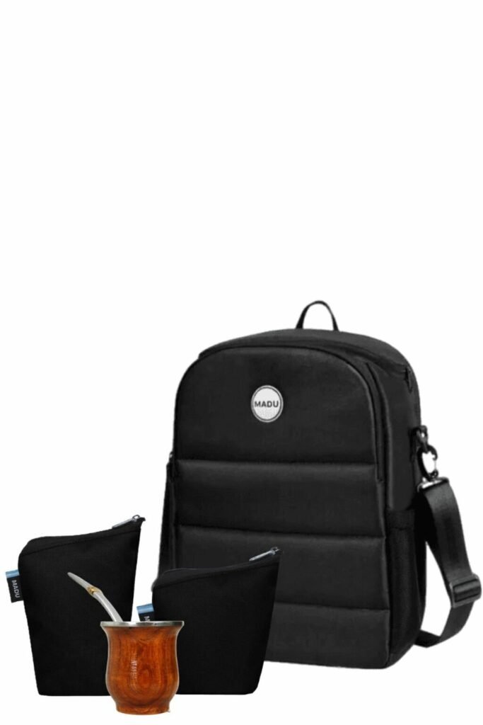 Set De Mate Mochila Bolso Matero Mate Algarrobo Bombilla