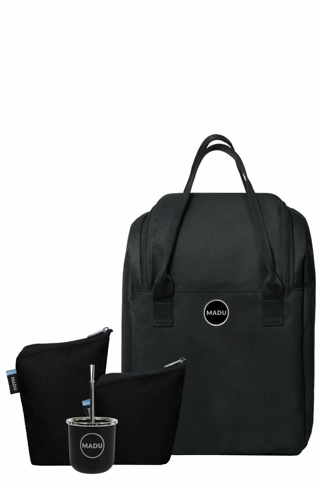 Mochila impermeable negra con kit de mate