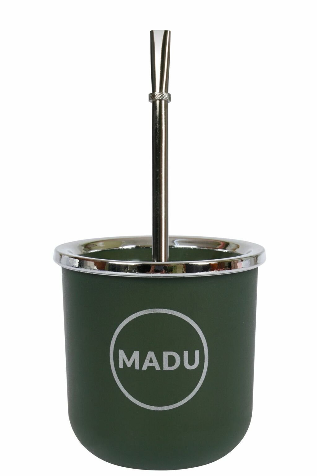 Mate Baires Verde Térmico Doble Pared Con Bombilla Niquelada Madu