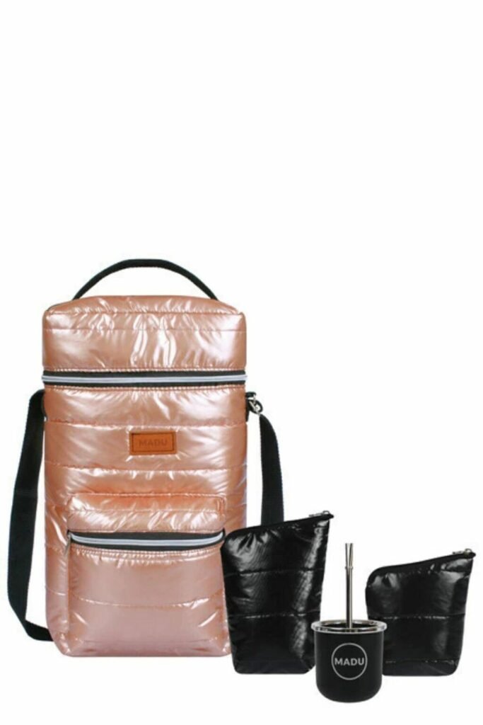 Set Bolso Matero Bariloche Yerbag Azucarera Mate Bombilla