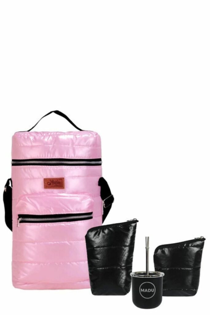 Set Bolso Matero Bariloche Yerbag Azucarera Mate Bombilla