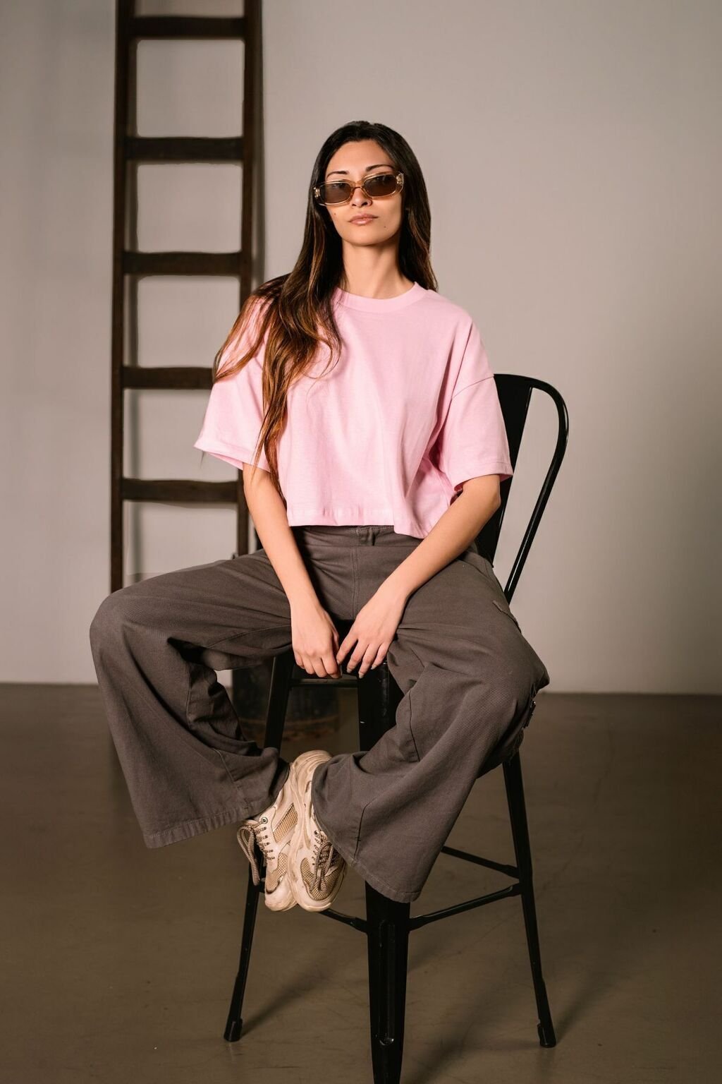 Remera Overzise Boxy Crop Top Aesthetic Corta Rosa