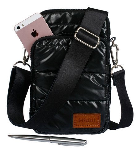 Bandolera Matelasse Porta Celular Unisex Dos Cierres Madu