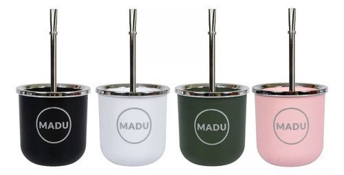 Mate Baires Térmico Doble Pared Con Bombilla Niquelada Madu