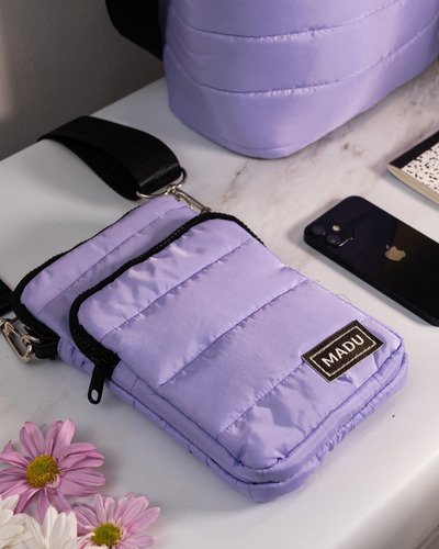 Bandolera Matelasse Porta Celular Unisex Dos Cierres Madu