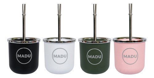 Mate Baires Térmico Doble Pared Con Bombilla Niquelada Madu