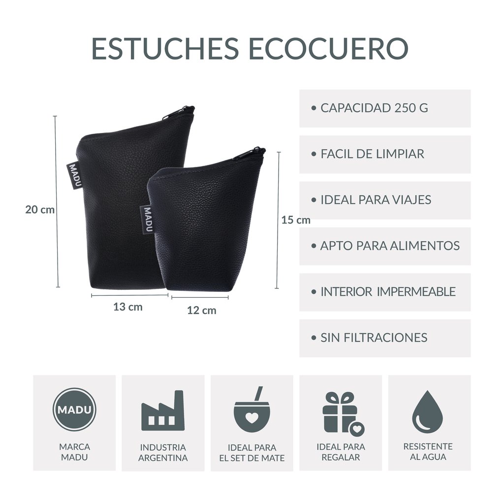 Yerbera Y Azucarera Cuero Ecológico Impermeable Combo Madu
