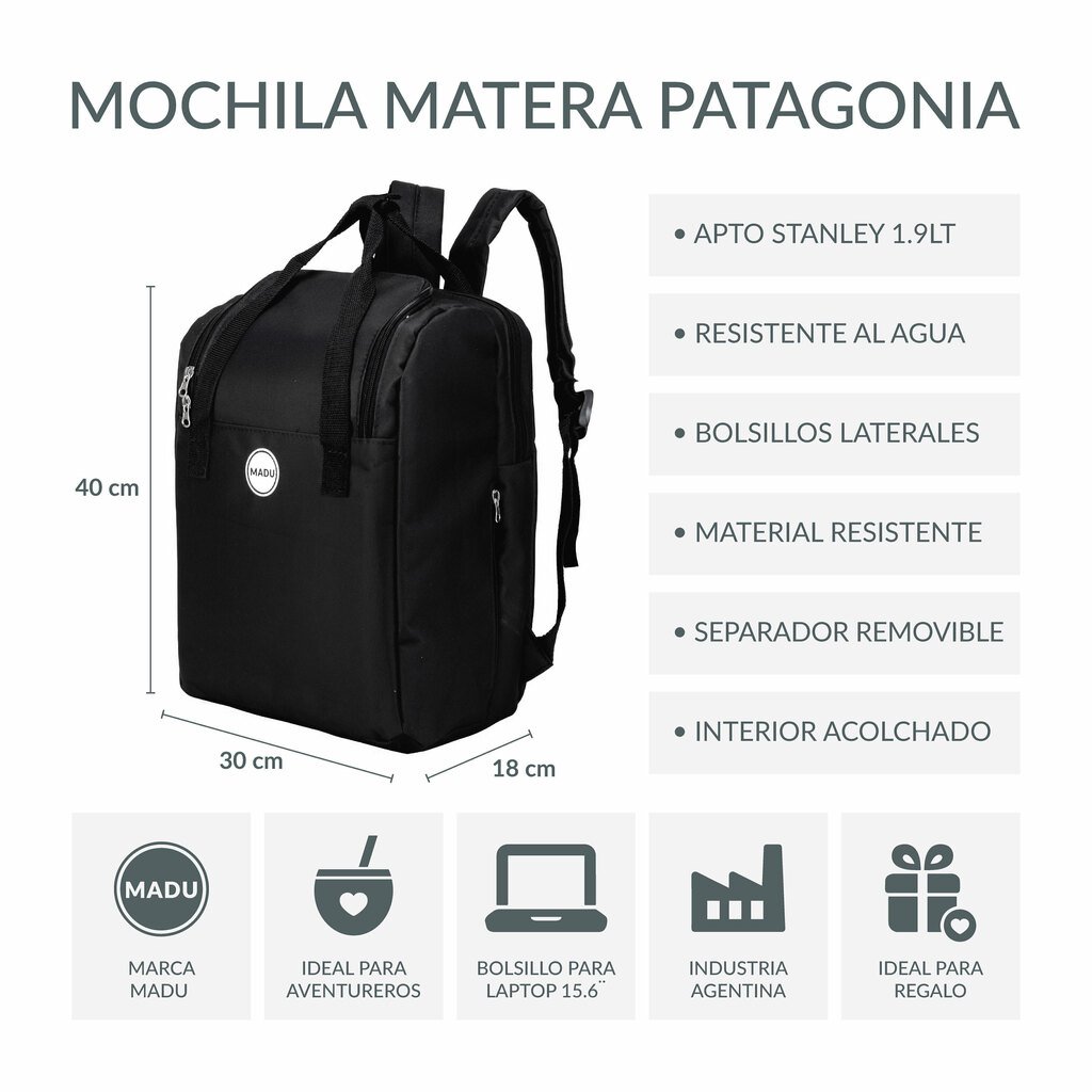 Mochila Matera Porta Notebook Impermeable Patagonia Azul