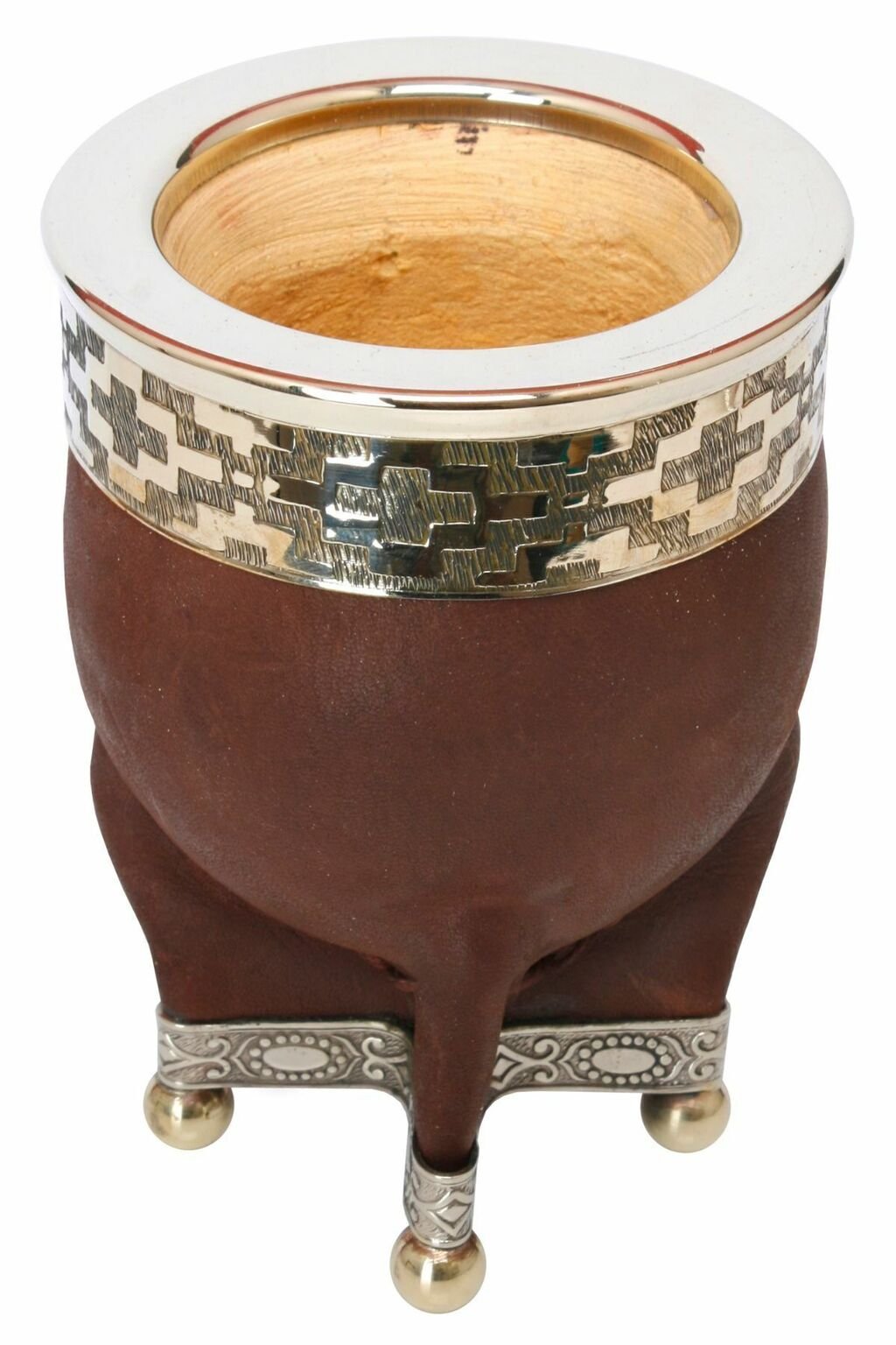 Mate Imperial Cuero Exportacion Base Alpaca Mateando Madu Marron