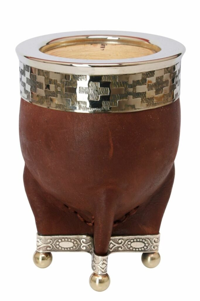 Mate Imperial Cuero Exportacion Base Alpaca Mateando Madu Marron