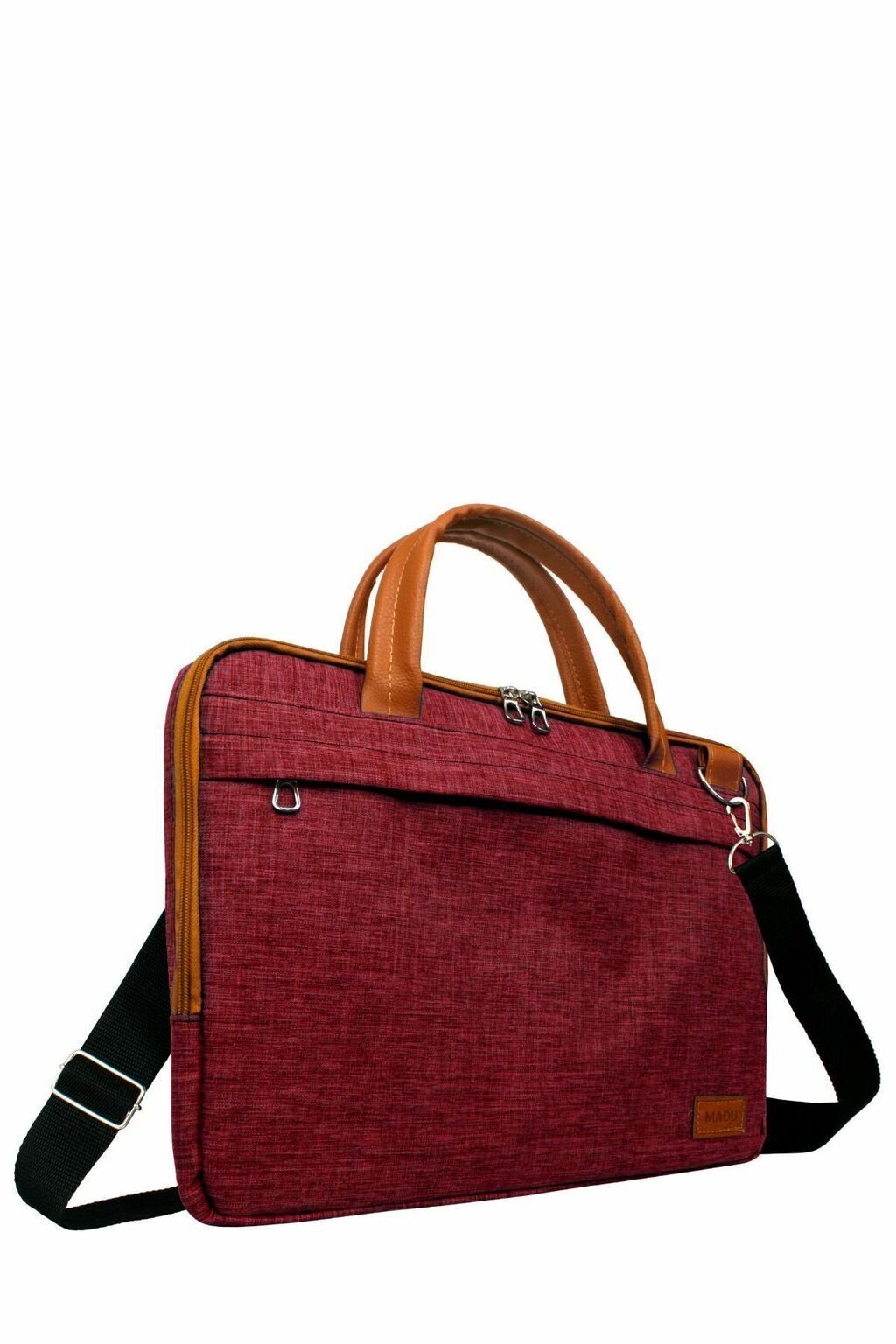 Maletín porta notebook rojo con organizador para laptops de hasta 15.6 pulgadas.