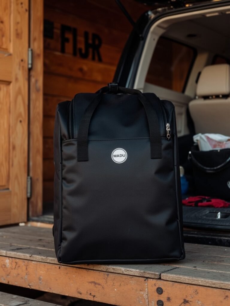 Mochila matera Patagonia Madu negra impermeable con porta notebook