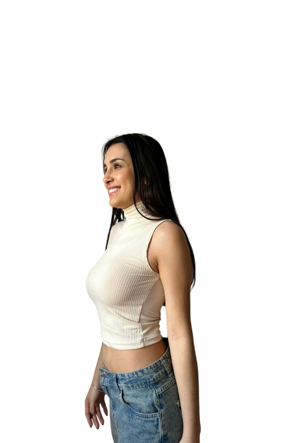 Musculosa Morley Cuello Alto Básica Casual Moda Mujer