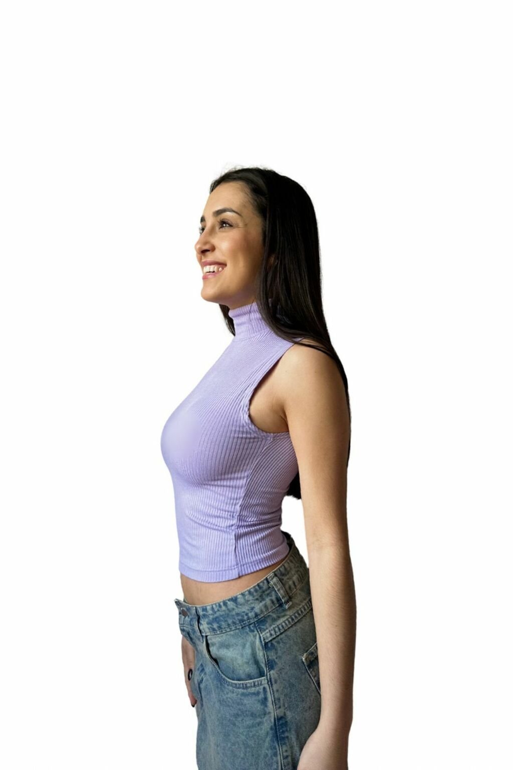 Musculosa Morley Cuello Alto Básica Casual Moda Mujer