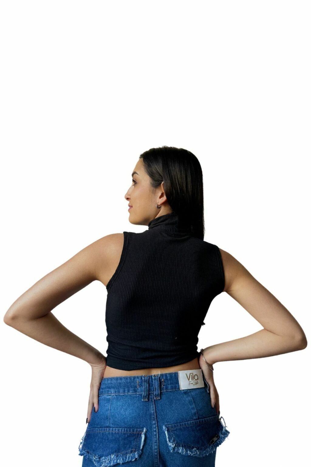 Musculosa Morley Cuello Alto Básica Casual Moda Mujer