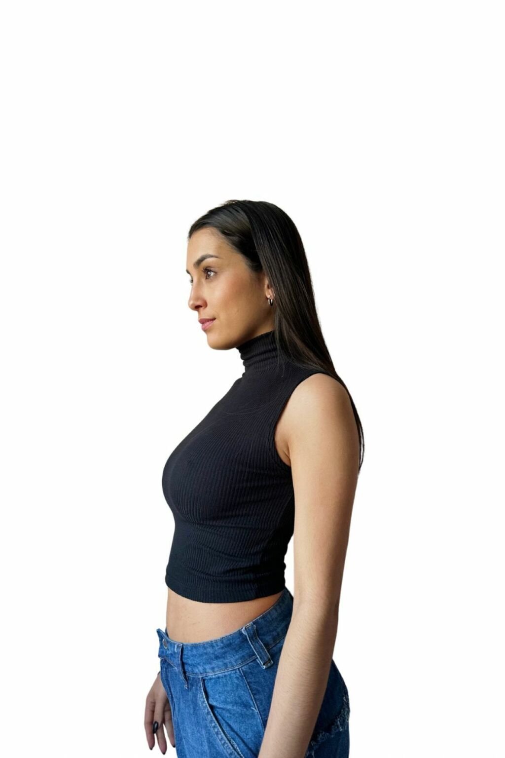 Musculosa Morley Cuello Alto Básica Casual Moda Mujer