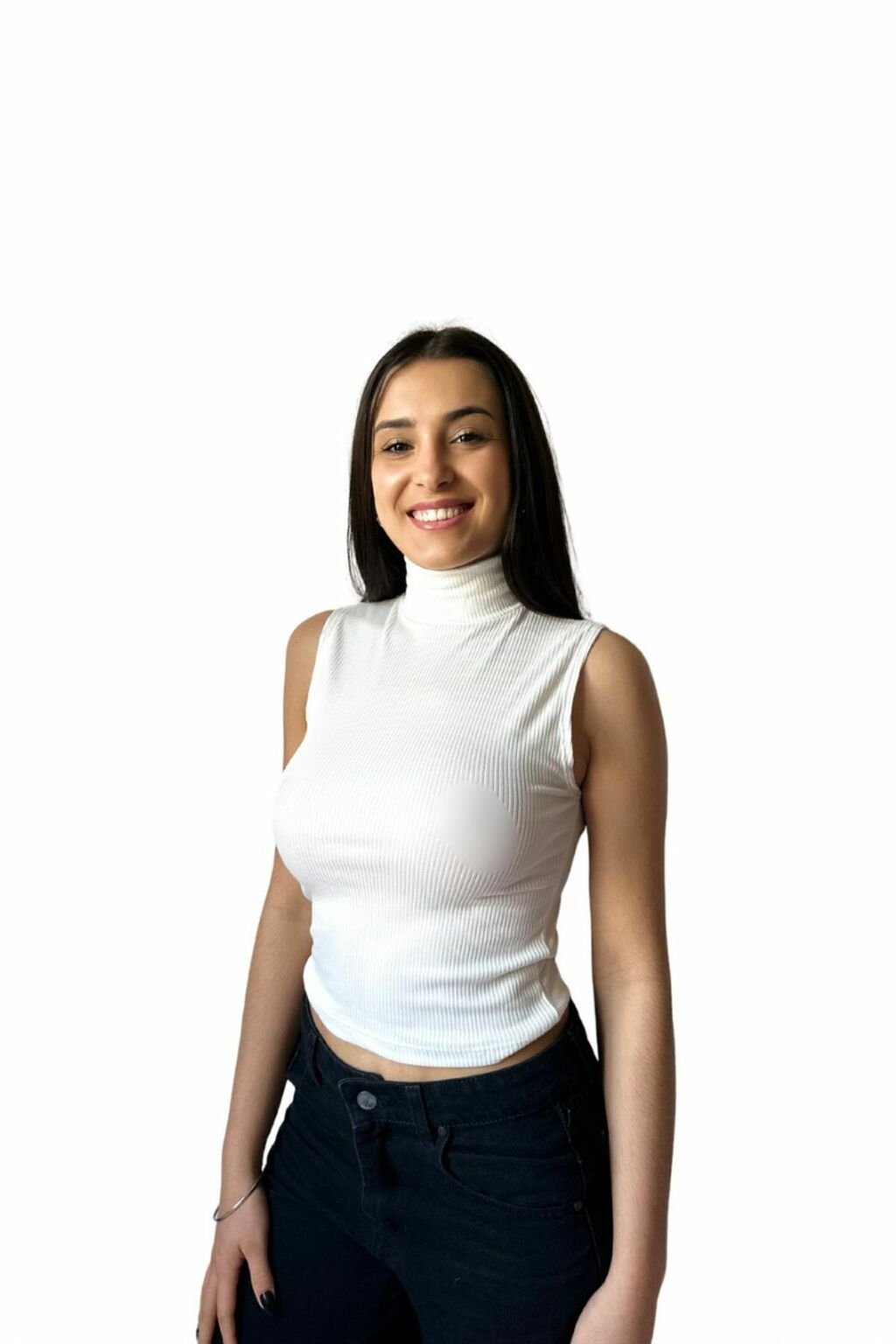 Musculosa Morley Cuello Alto Básica Casual Moda Mujer