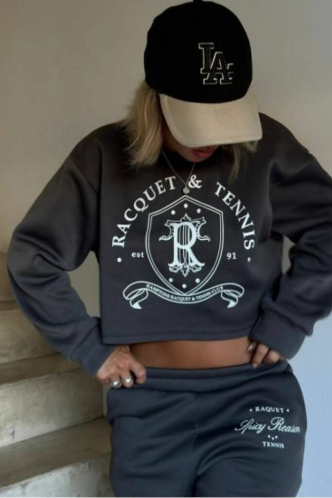 Buzo Crop Pam Mujer Estampado Friza Algodón