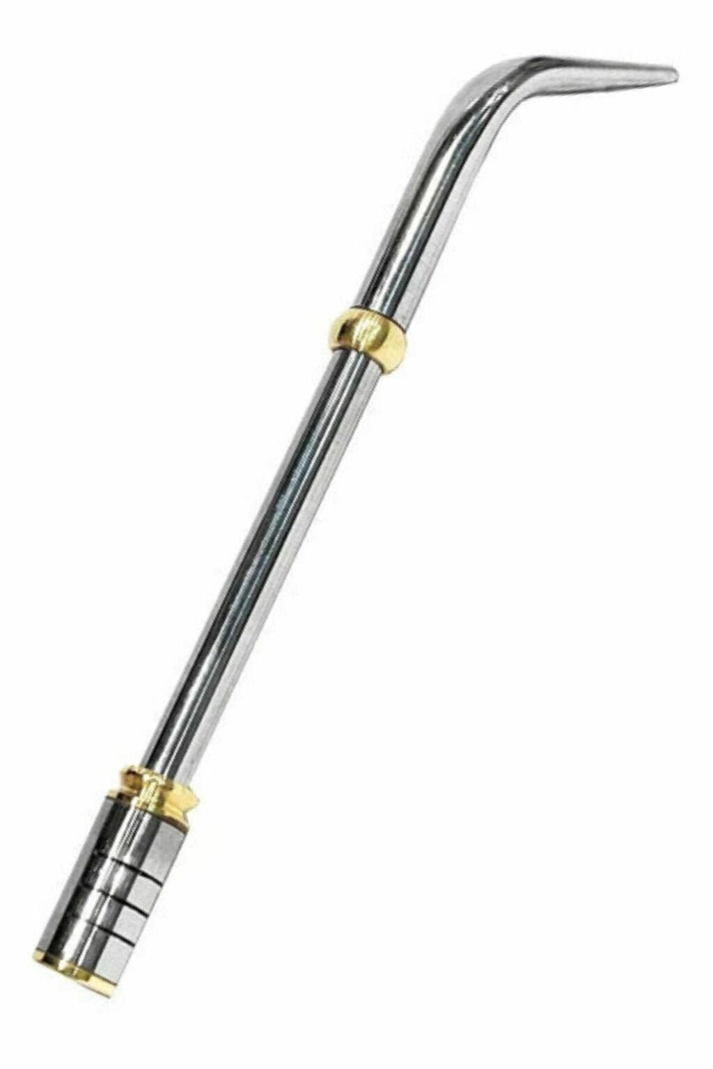 Bombilla pico de loro de acero inoxidable con detalles dorados para mate camionero