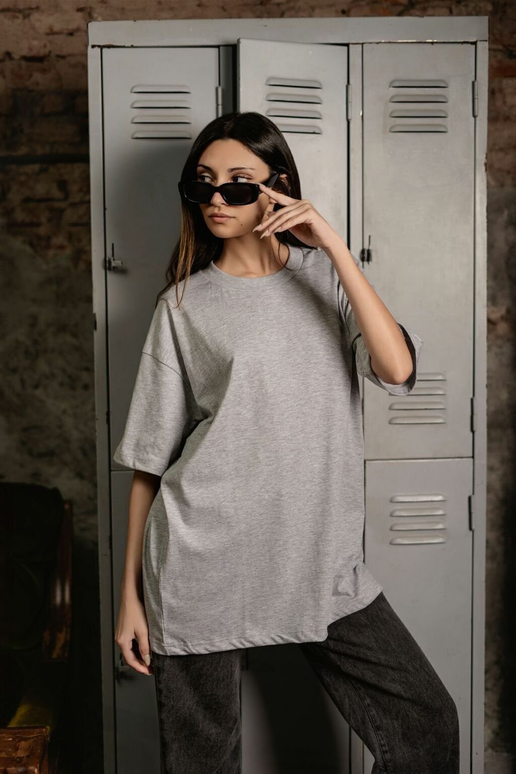 Remera Oversize Liso Amplia 100% Algodon Premium Gris
