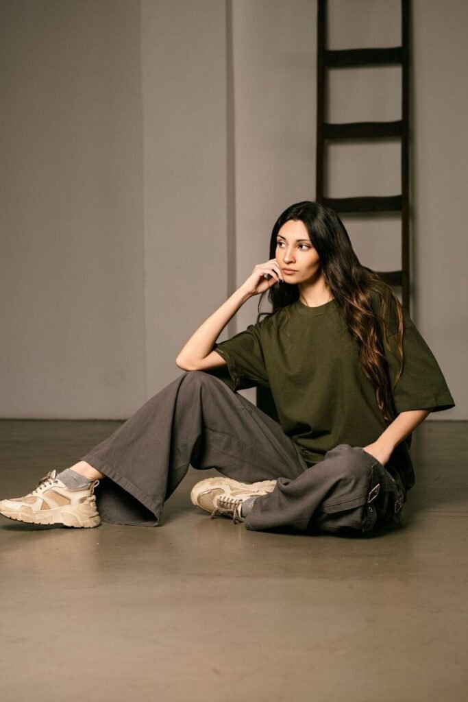 Remera Oversize Liso Amplia 100% Algodon Premium Verde Militar