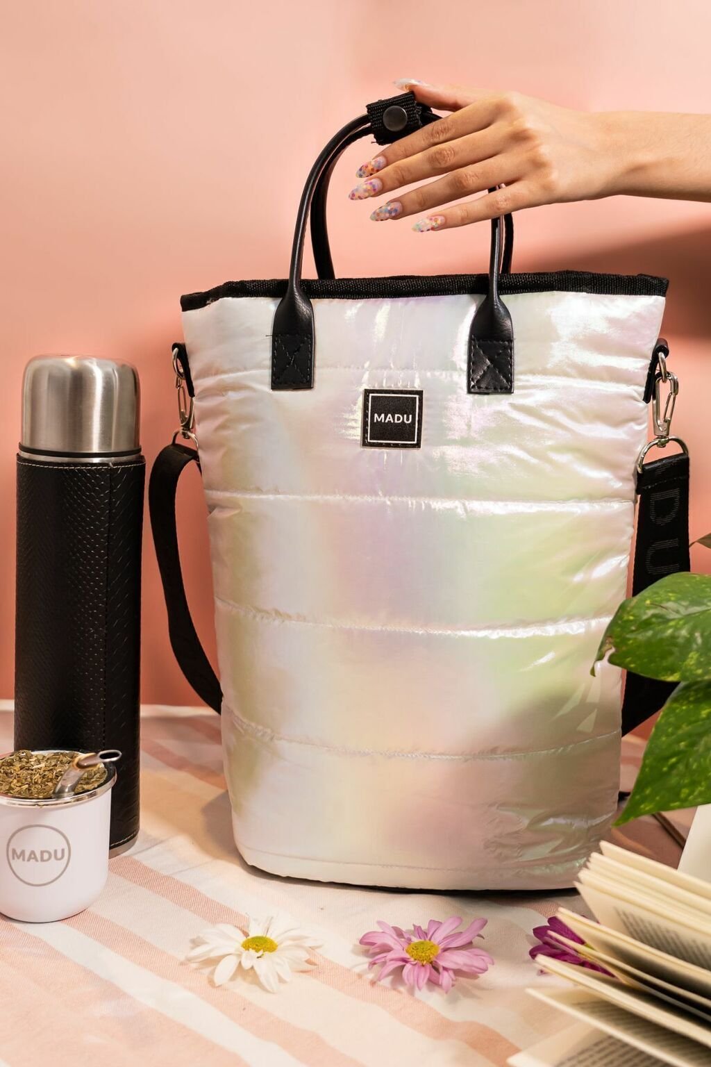 Bolso mochila matera Ushuaia blanca
