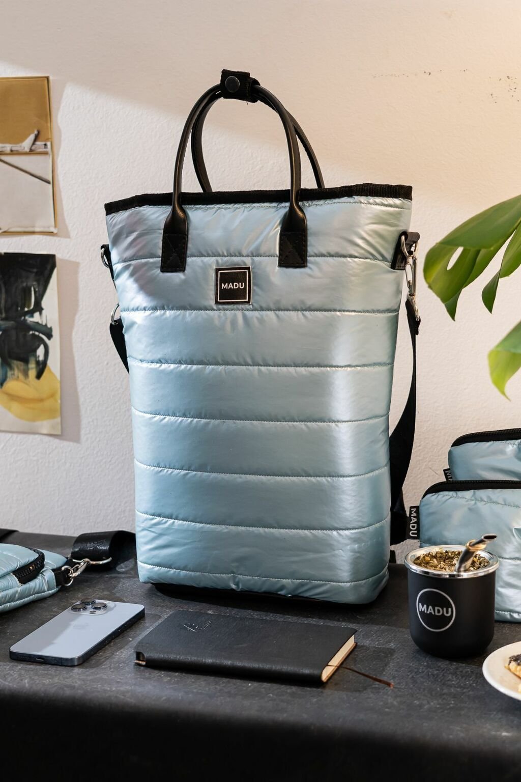 Bolso mochila matera Ushuaia celeste
