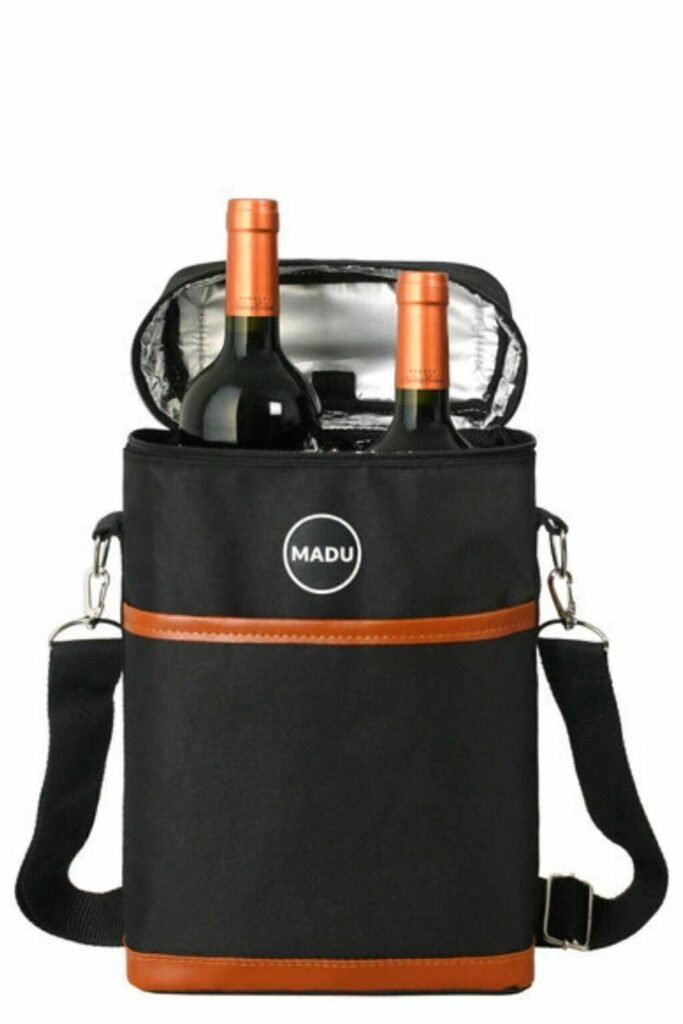 Porta Botellas Térmico Bolsillo Madu Vinero Premium Color Negro