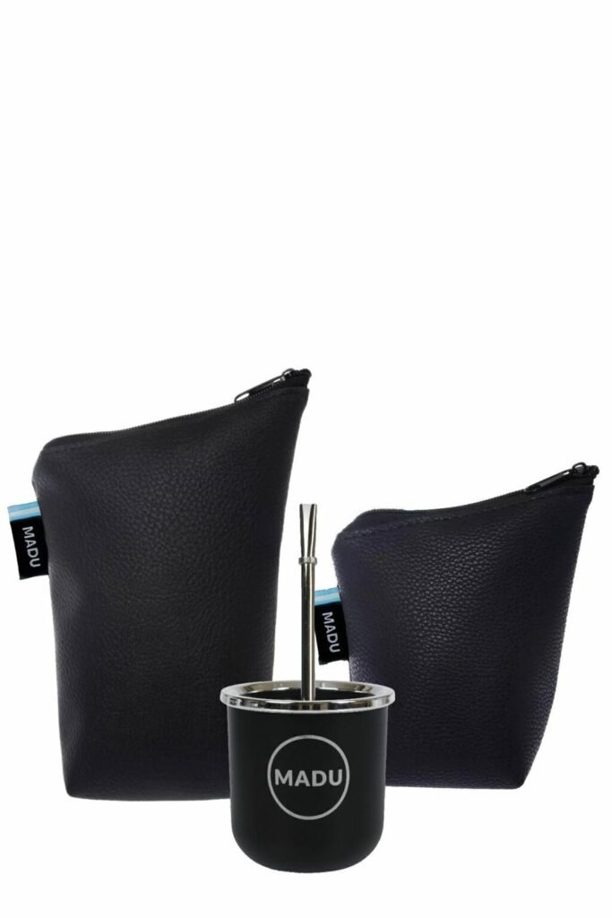 Set Matero Yerbero Azucarero Ecocuero Mate Termico Bombilla