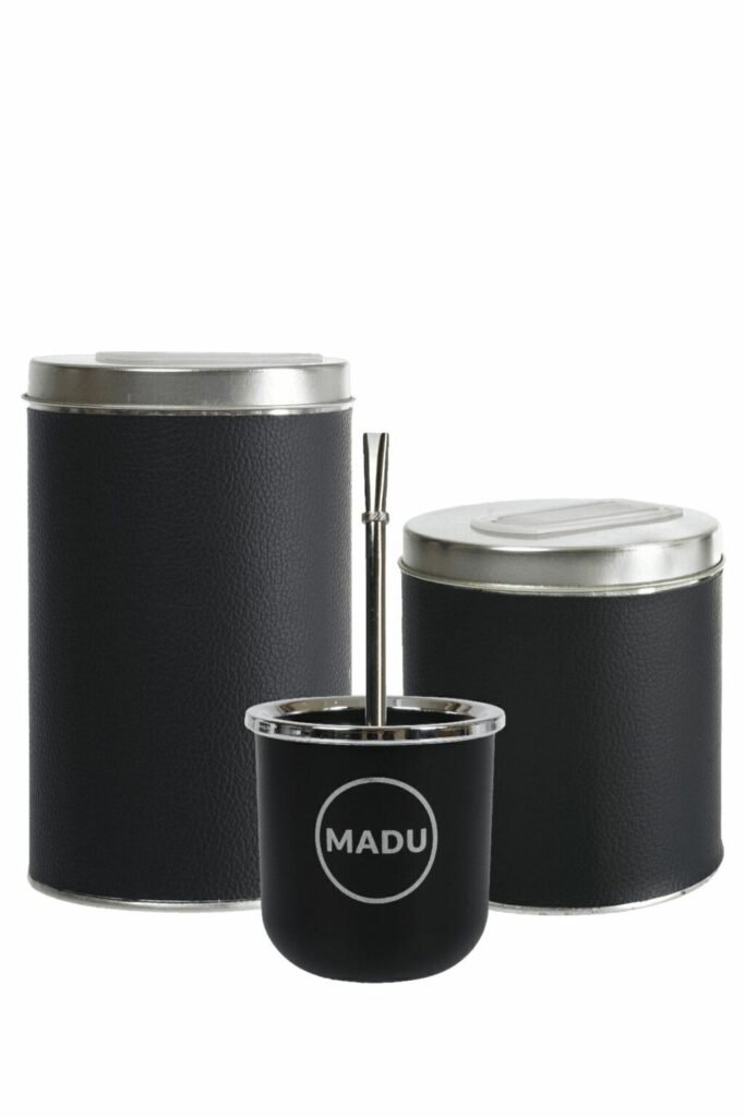 Set Matero Latas Yerbera Azucarera Mate Termico Bombilla