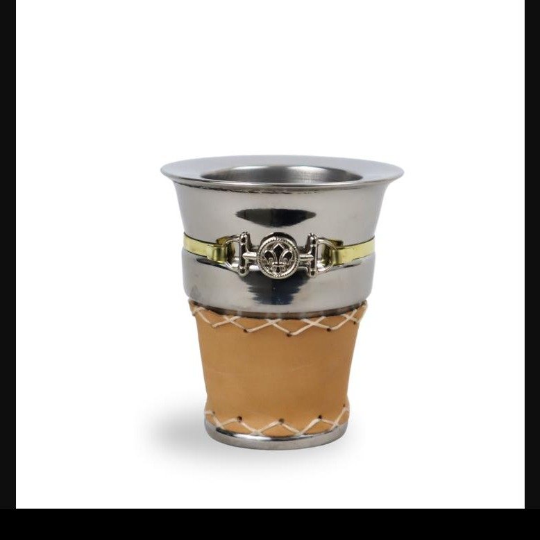 Mate Iron Doble Capa Acero Cuero Vaqueta