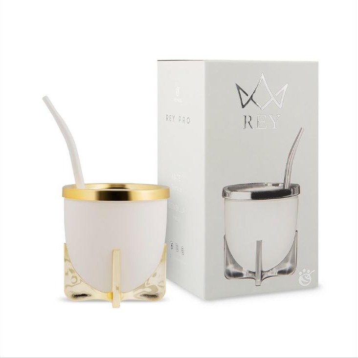 Mate Rey Pro (blanco y Oro)