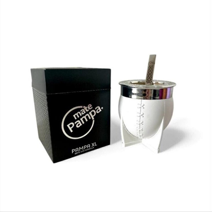 Mate Pampa XL con Bombilla Blanco