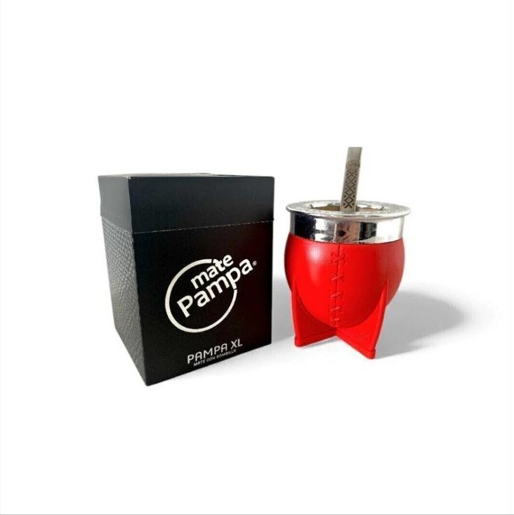 Mate Pampa XL con Bombilla Rojo