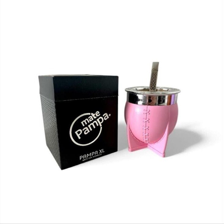 Mate Pampa XL con Bombilla Rosa