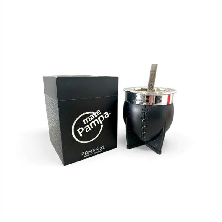 Mate Pampa XL con Bombilla Negro