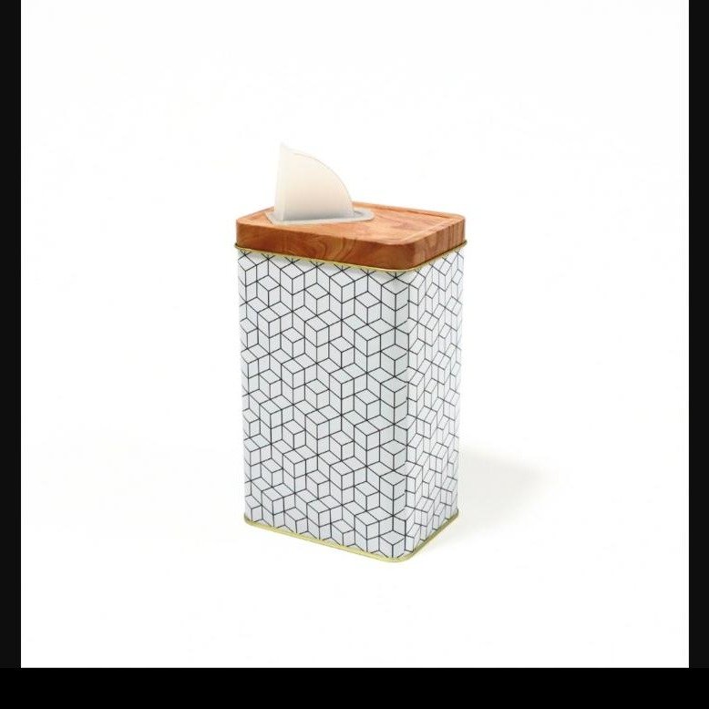Lata Rectangular Grande Tapa Madera L115 Diseño