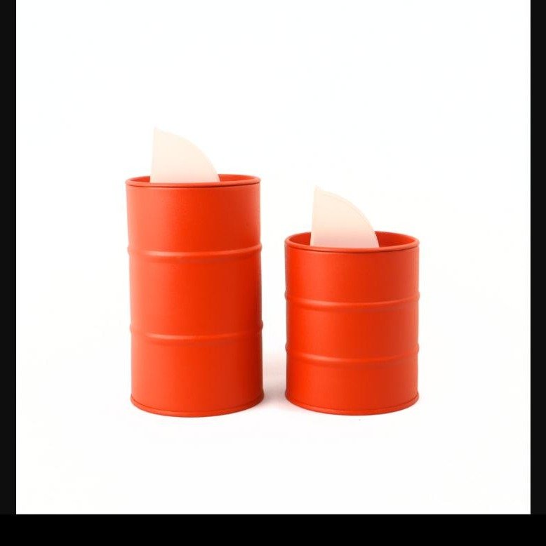 Par de Latas Tambor Pintadas Naranja