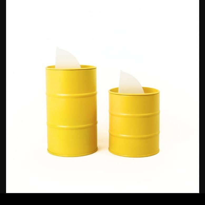 Par de Latas Tambor Pintadas Amarillo