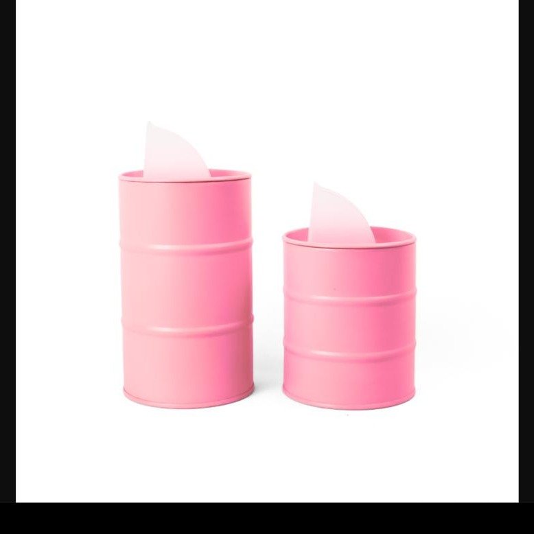 Par de Latas Tambor Pintadas Rosa
