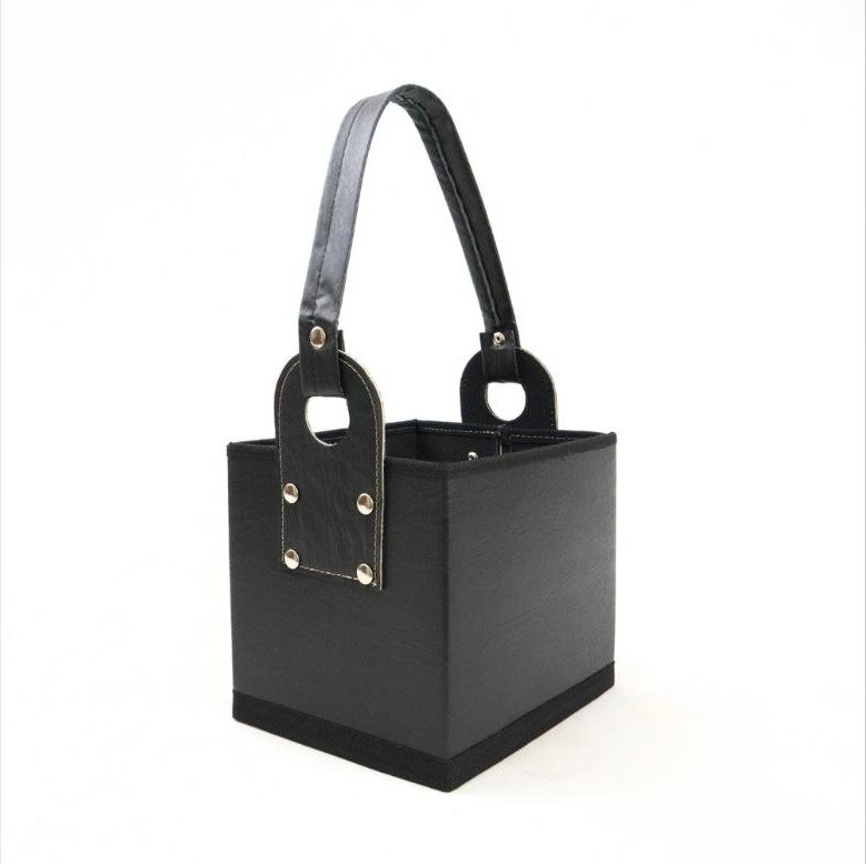 Canasta Cuerina Cubo Negro (económica)