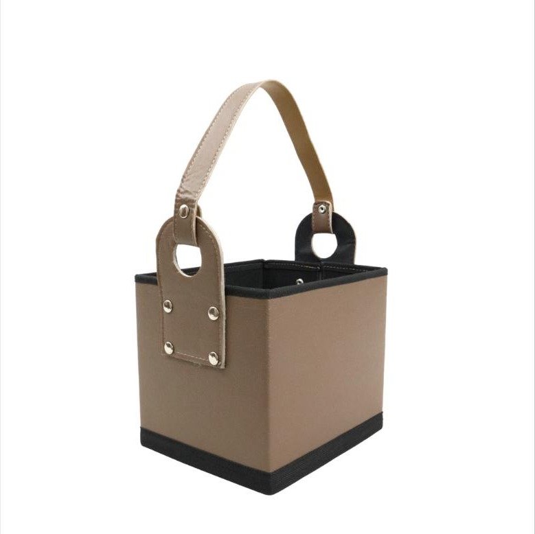 Canasta Cuerina Cubo Chocolate