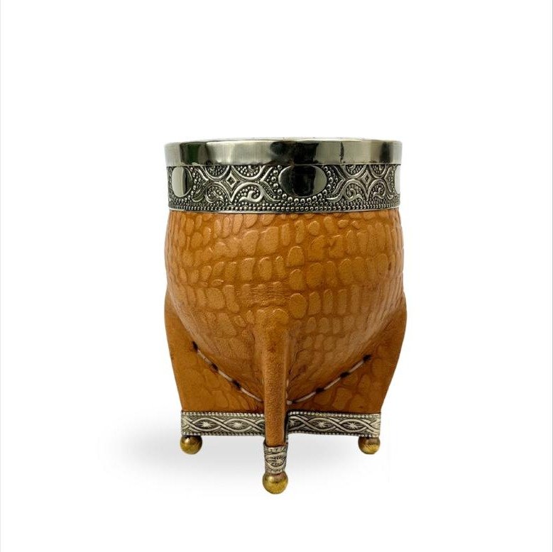 Mate Imperial Calabaza Croco Alpaca Cincelada Base Bolita Ng